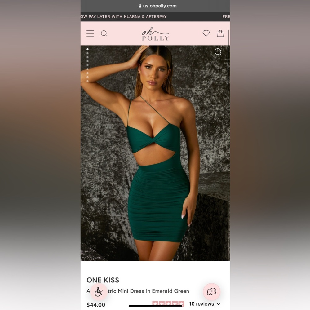 Oh Polly Beautiful emerald green sexy mini dress